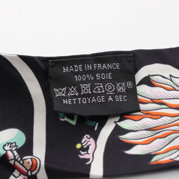 Hermes Silk Twilly Scarf Black Multicolor - Picture 3 of 5